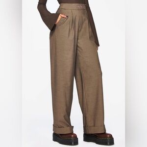 Mystic Embroidered Turn-Up Wide Leg Trouser Sz 10 – Witchy, Alt, Tailored